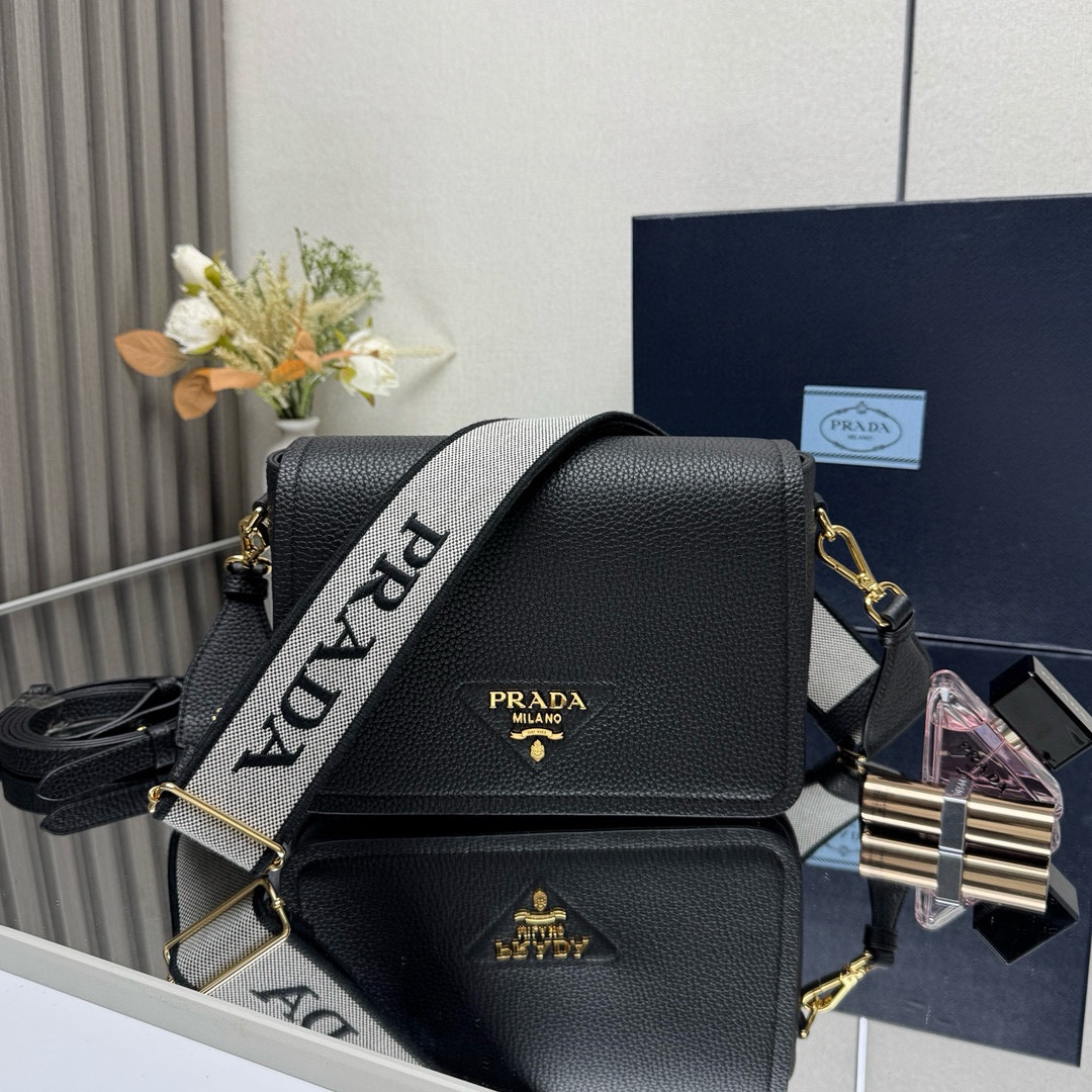 Pra*a 1BD314 Leather Shoulder Bag-23*18*9CM