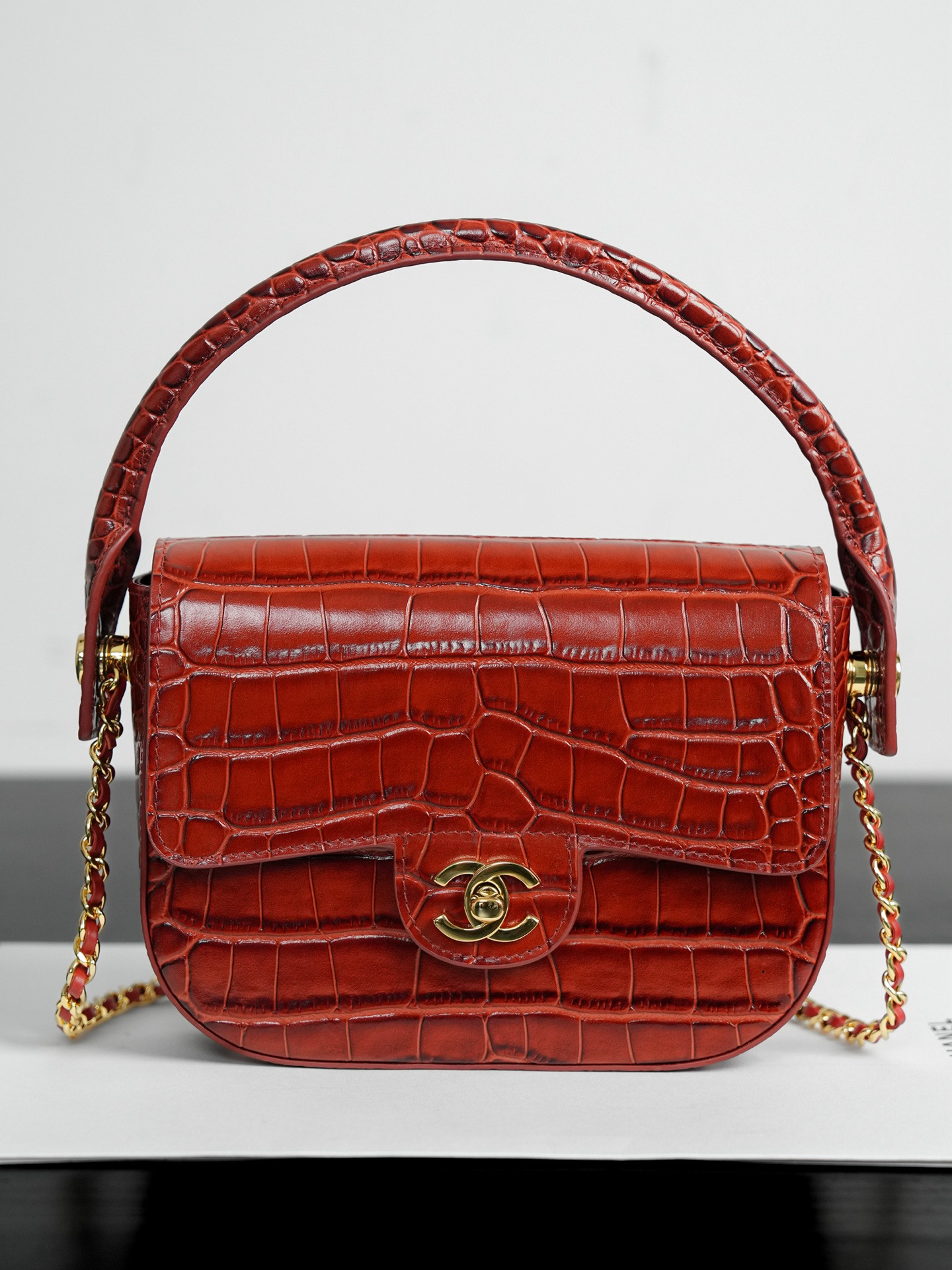 Ch@nel Mini Top Handle "Turn Around" Flap -4.5×19.5×5CM
