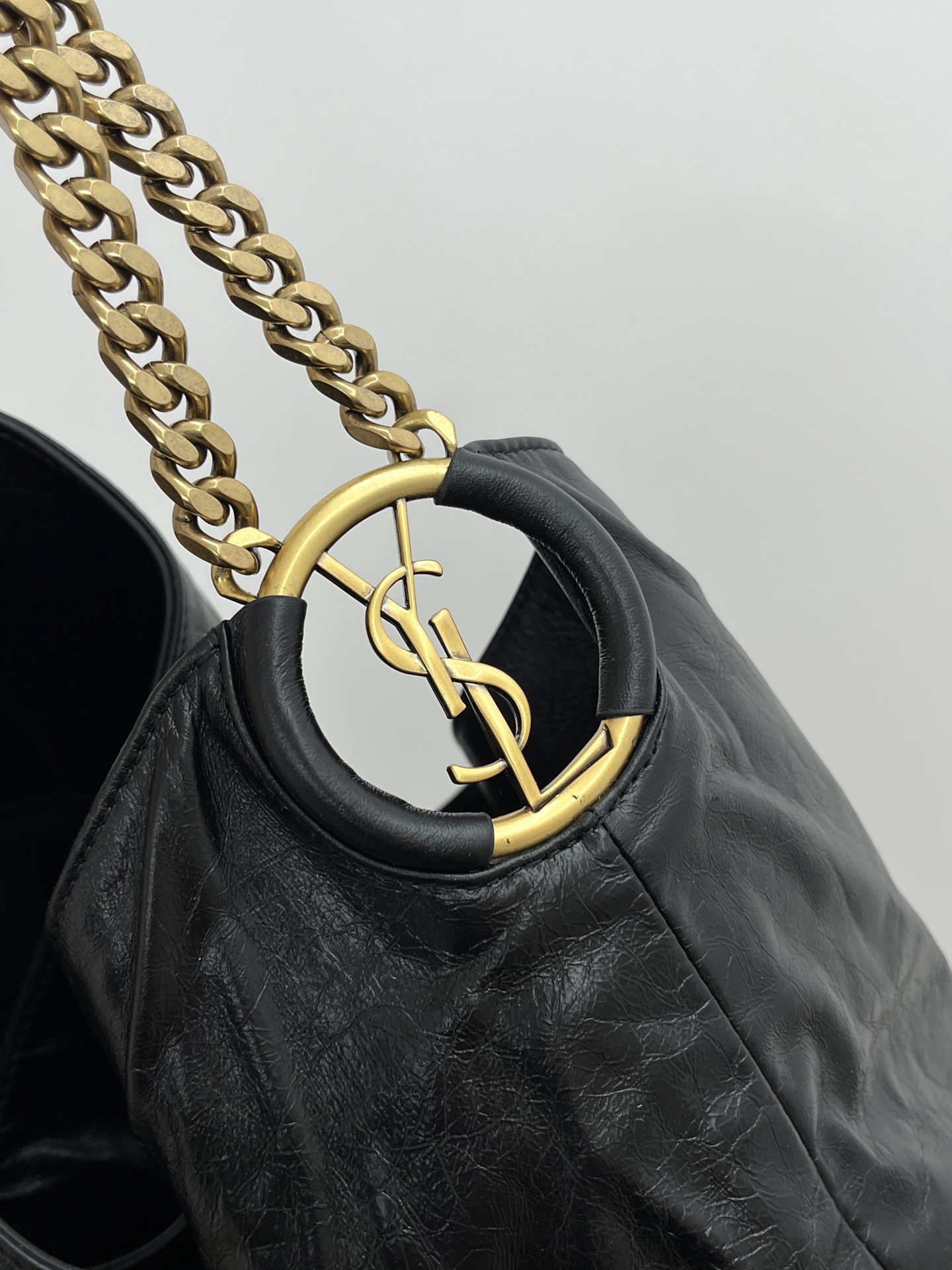 Sa1nt Lau*nt Hortense Hobo Bag in Shiny Leather-41×35x15CM