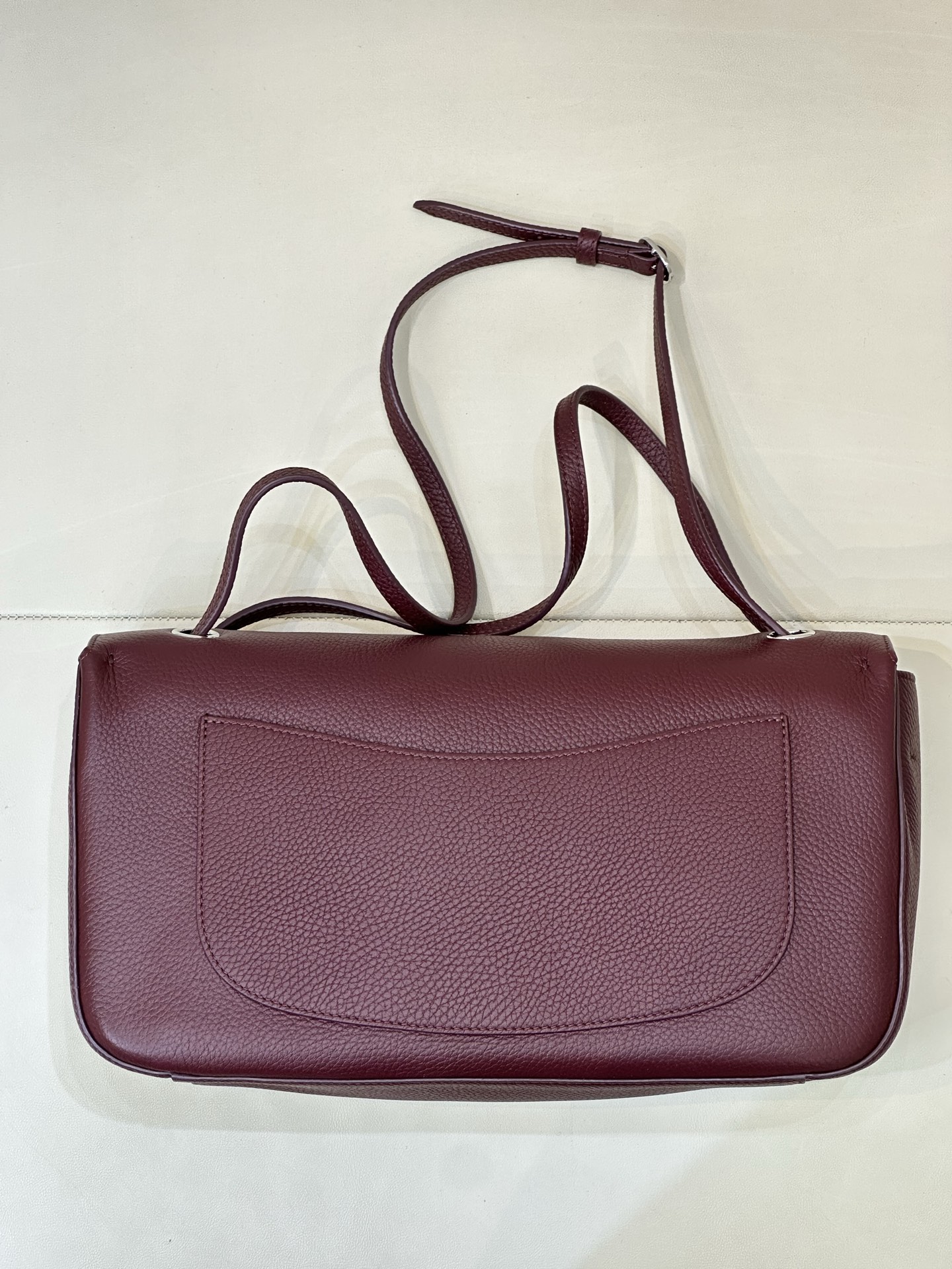 Cha*nel Grained Calfskin Small Souplissimo Maxi Flap-32CM