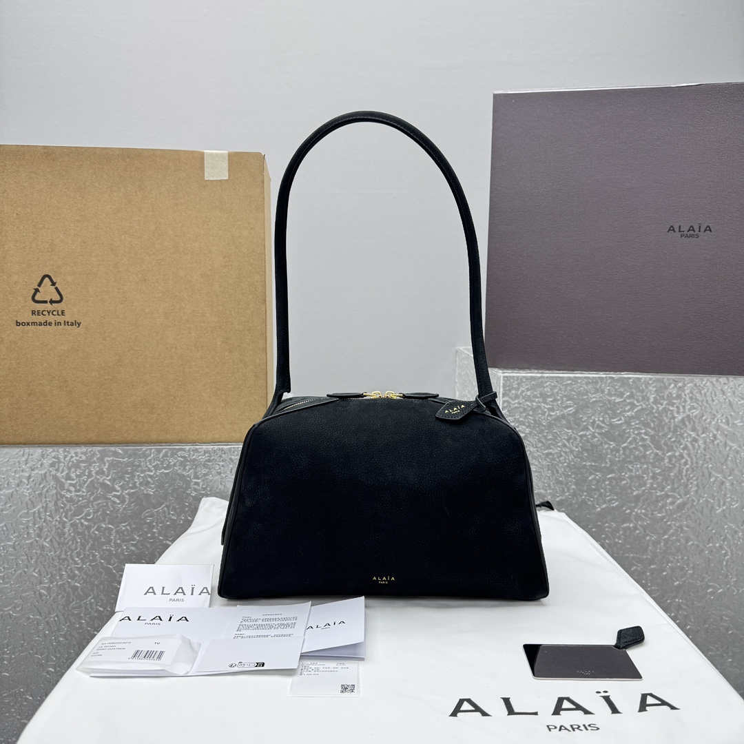 ALAÏA Le Bulldog medium Nubuck Shoulder Bag-32*17*15CM
