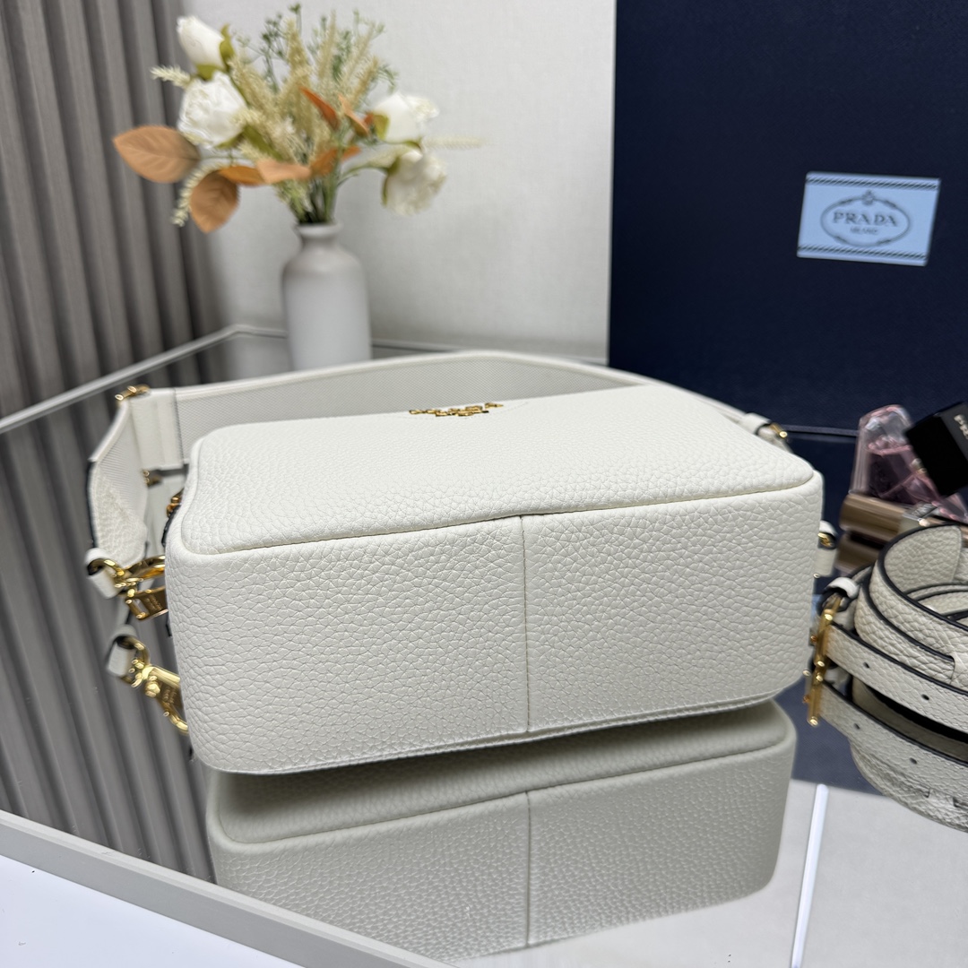Pra*a Leather Shoulder Bag-1BH082-22*14*8CM