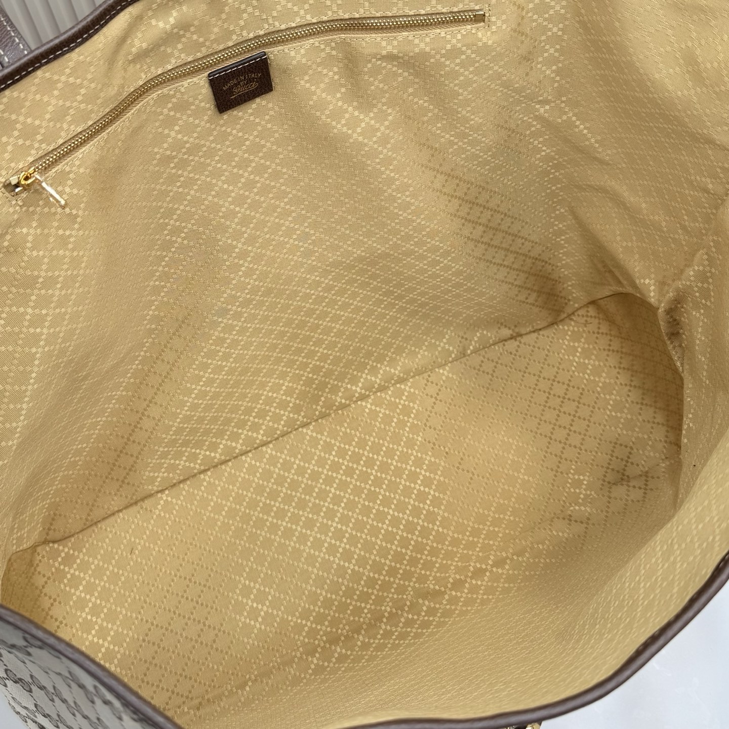 Gu*cci Gvc*1 Jackie Large Tote Bag In Sand And Brown GG Canvas-55*37*14.5CM