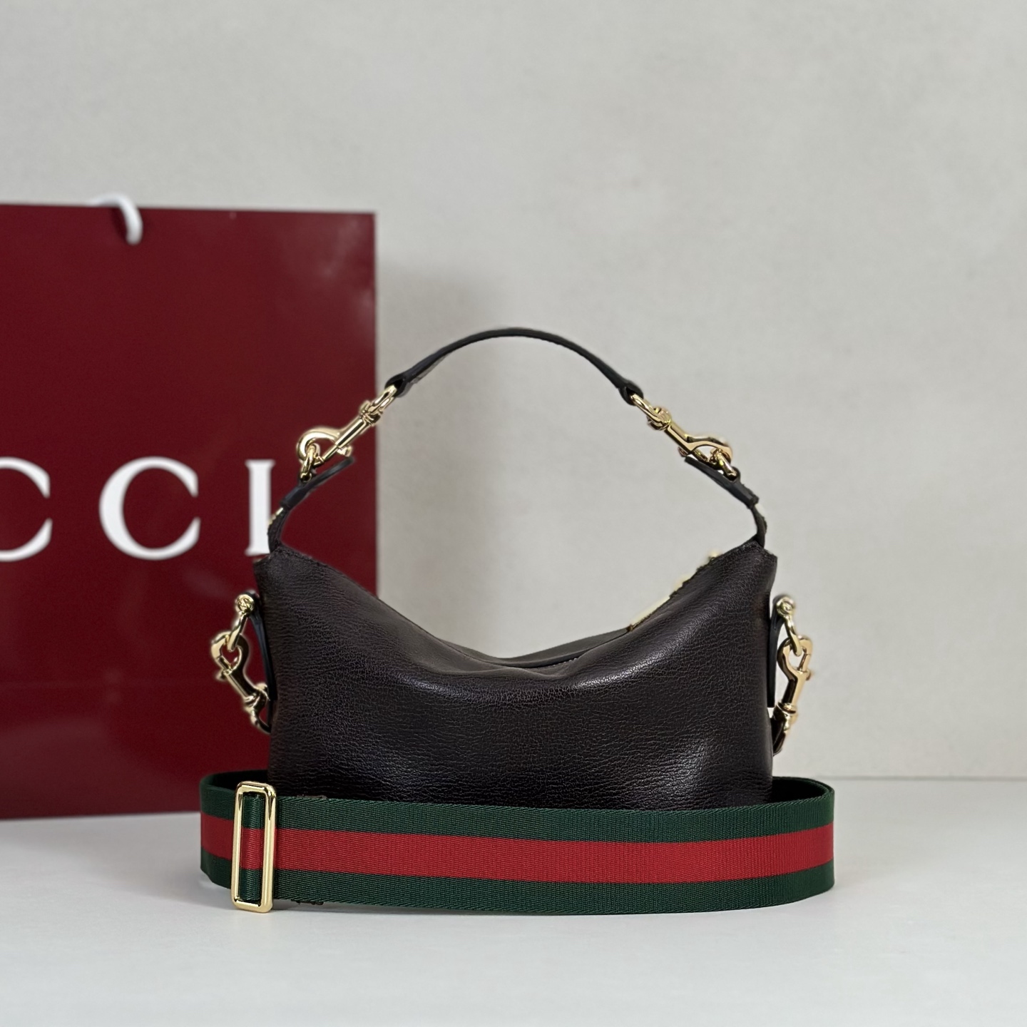 G*ucc* Brera Small Crossbody Bag In Leather-25.5*14*8CM
