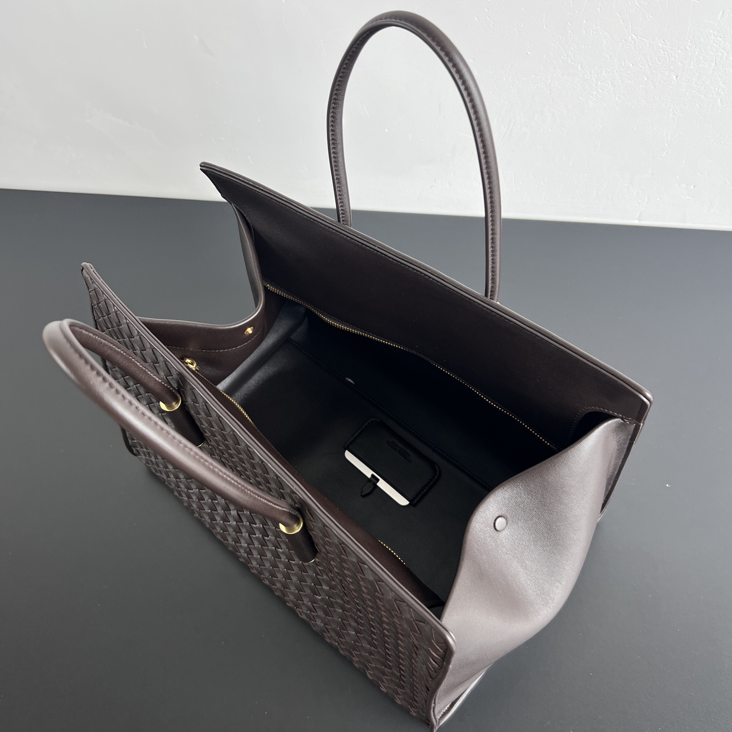 B0tt*ga Ven*ta Barbara Intrecciato Leather Tote-37x27x24CM