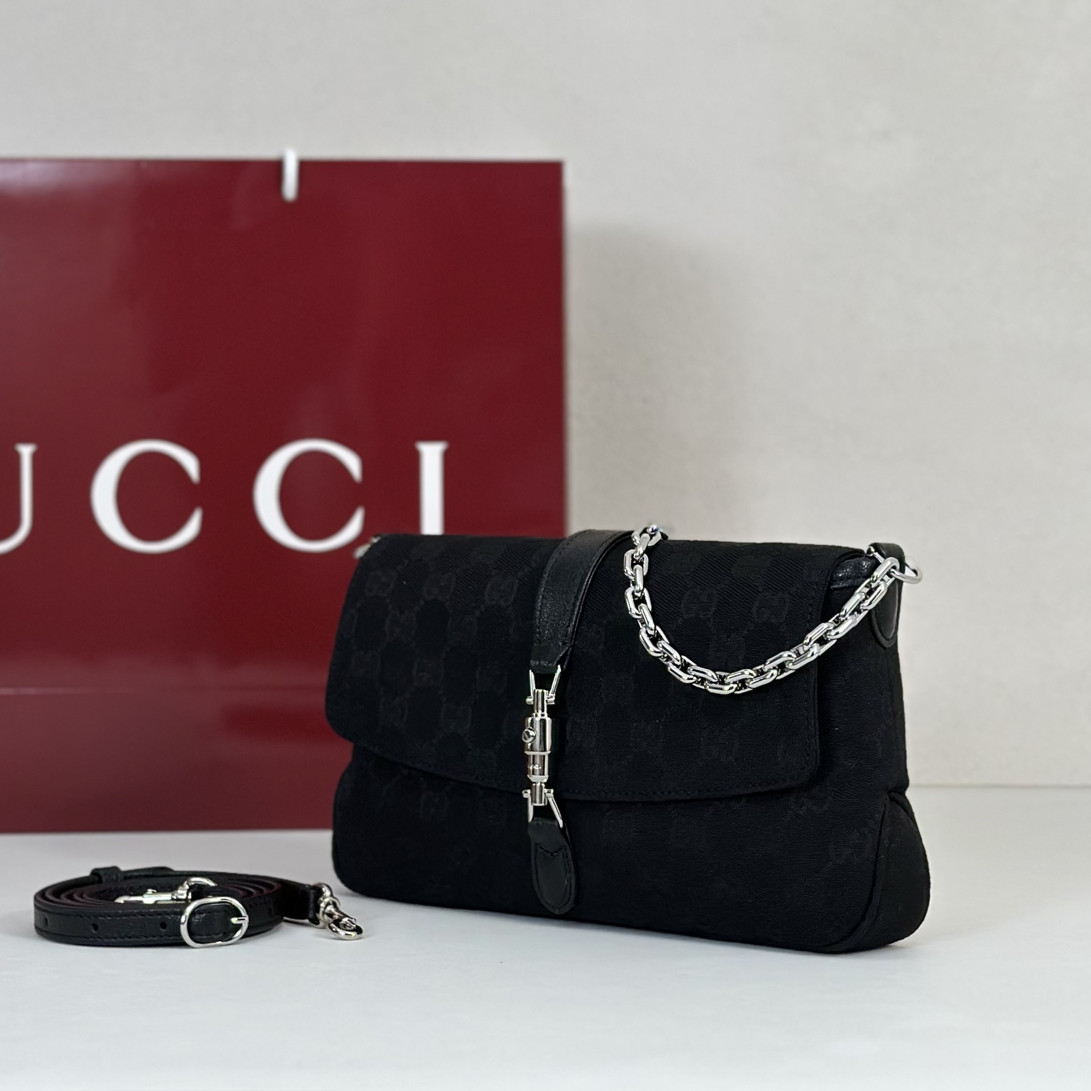 Guc*ci Aperitivo Medium Shoulder Bag In Sand And Brown GG-16*14.5*3.5CM