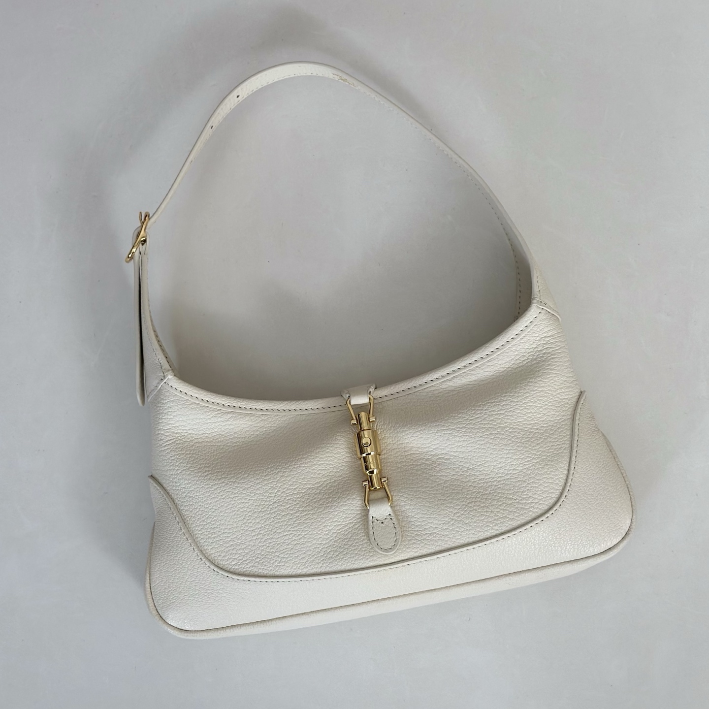 Gvc*1 Jackie Shoulder Bag In White Leather-27*13*.3.5CM