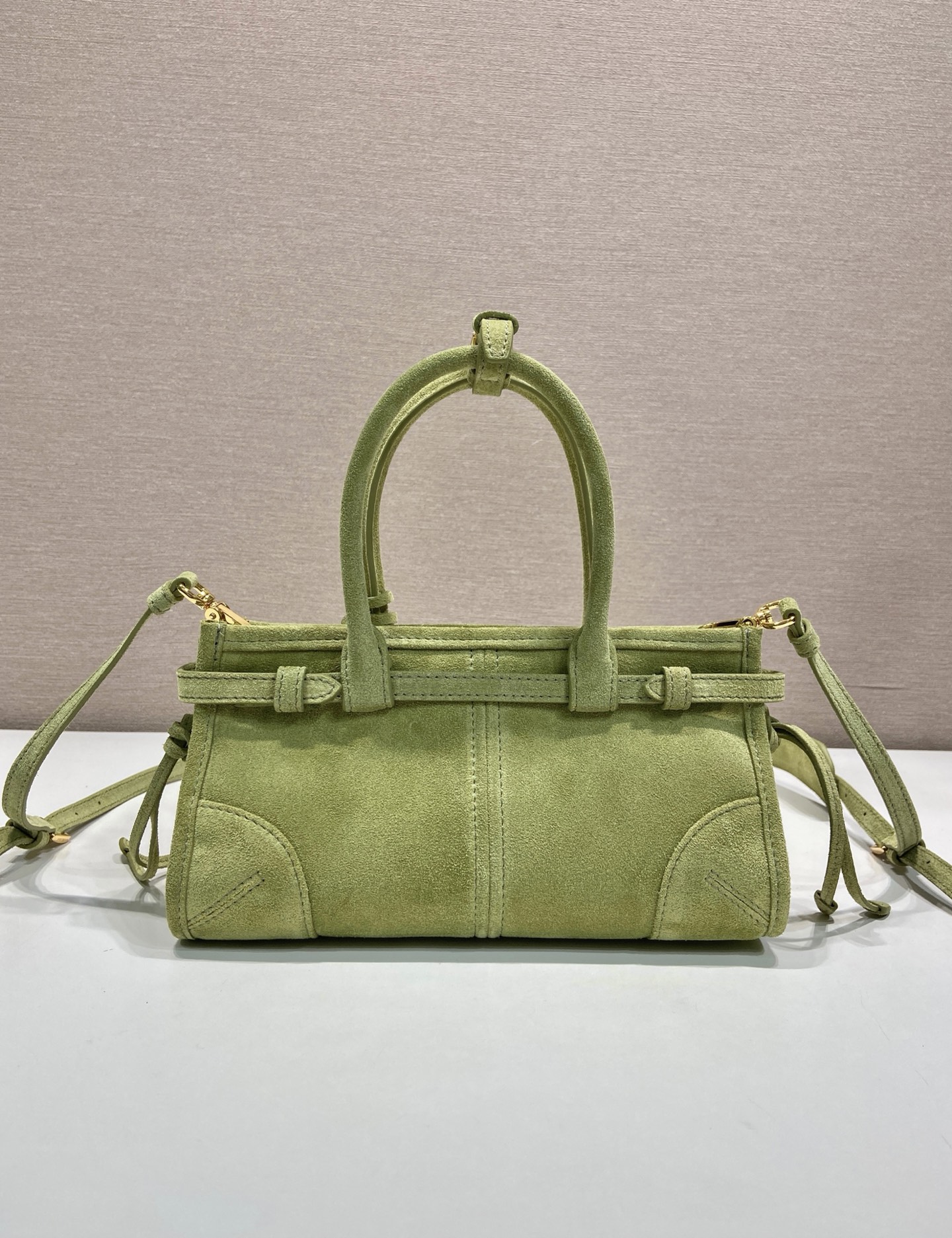 Pra*a Bonnie Suede Handbag-23.5*12*9CM