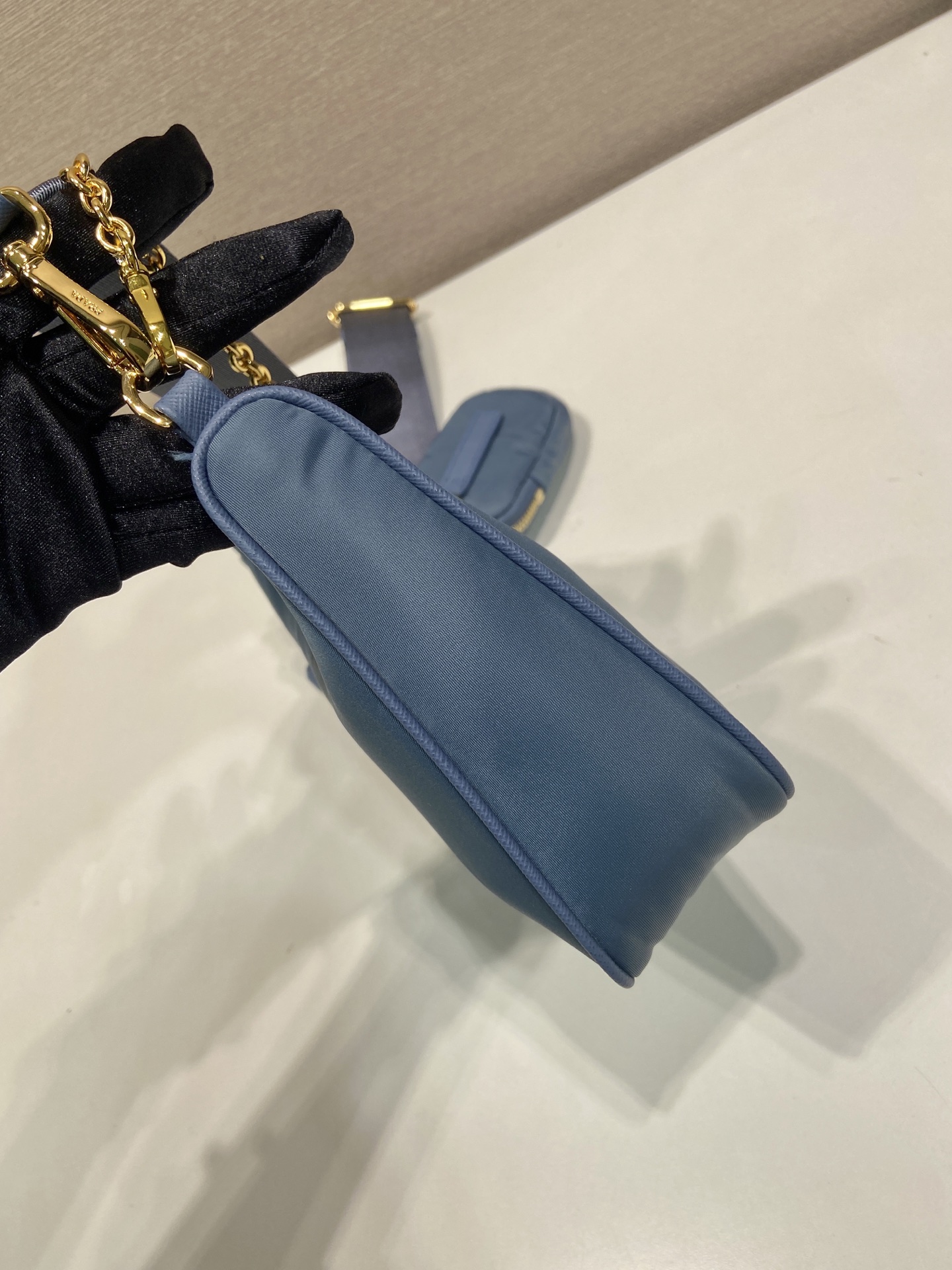 Pra*a Nylon Hobo Bag-1BH204-22*12*6CM