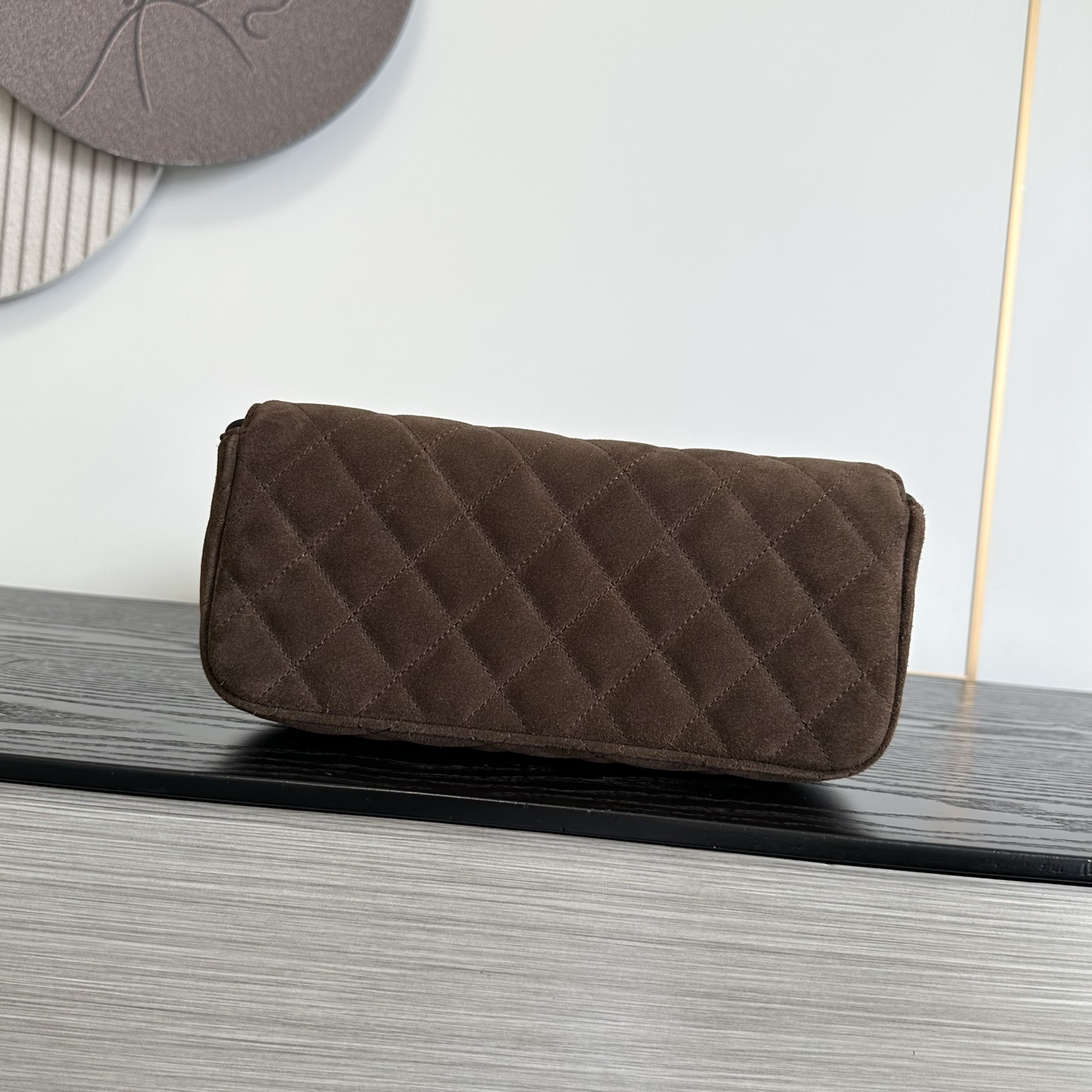 Ch@nel Suede Flap Shoulder Bag-10X25X5CM