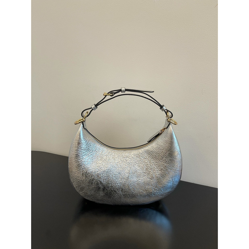 F**di graphy middle laminated leather bag silver