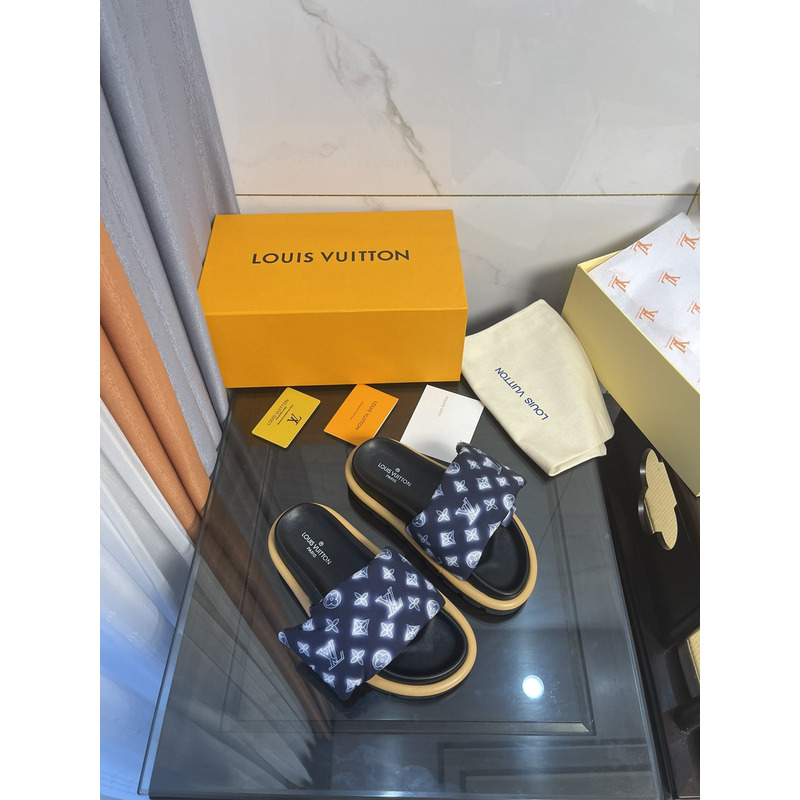 LV Pool Pillow Comfort Mule Blue