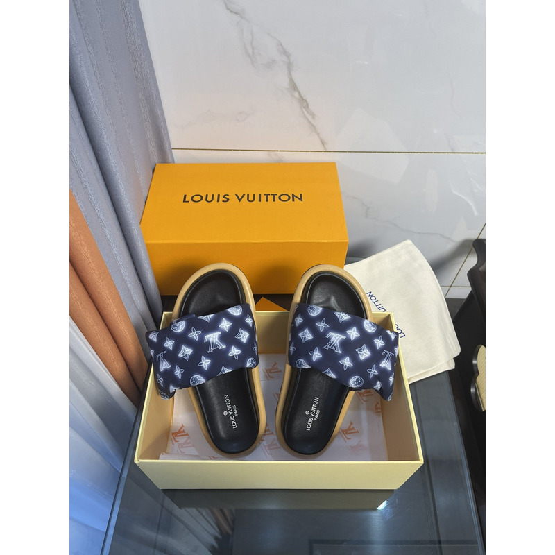LV Pool Pillow Comfort Mule Blue