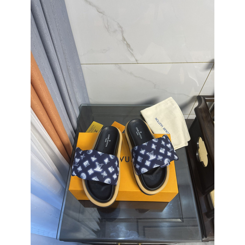 LV Pool Pillow Comfort Mule Blue