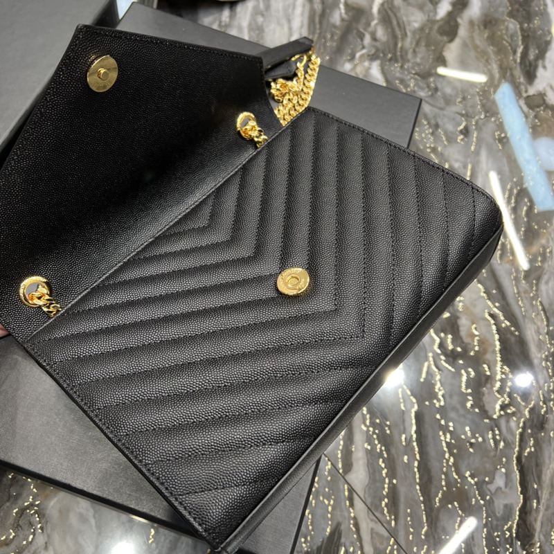 Saint Laurent Grain Leather Envelope Medium Bag