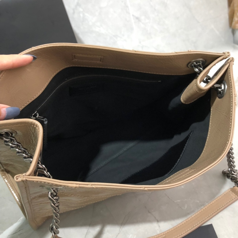 Saint laurent Ysl Niki Shopping Bag Leather Milk Brown