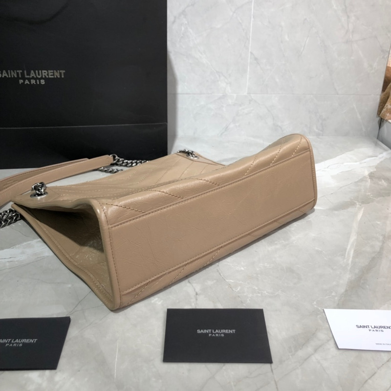 Saint laurent Ysl Niki Shopping Bag Leather Milk Brown