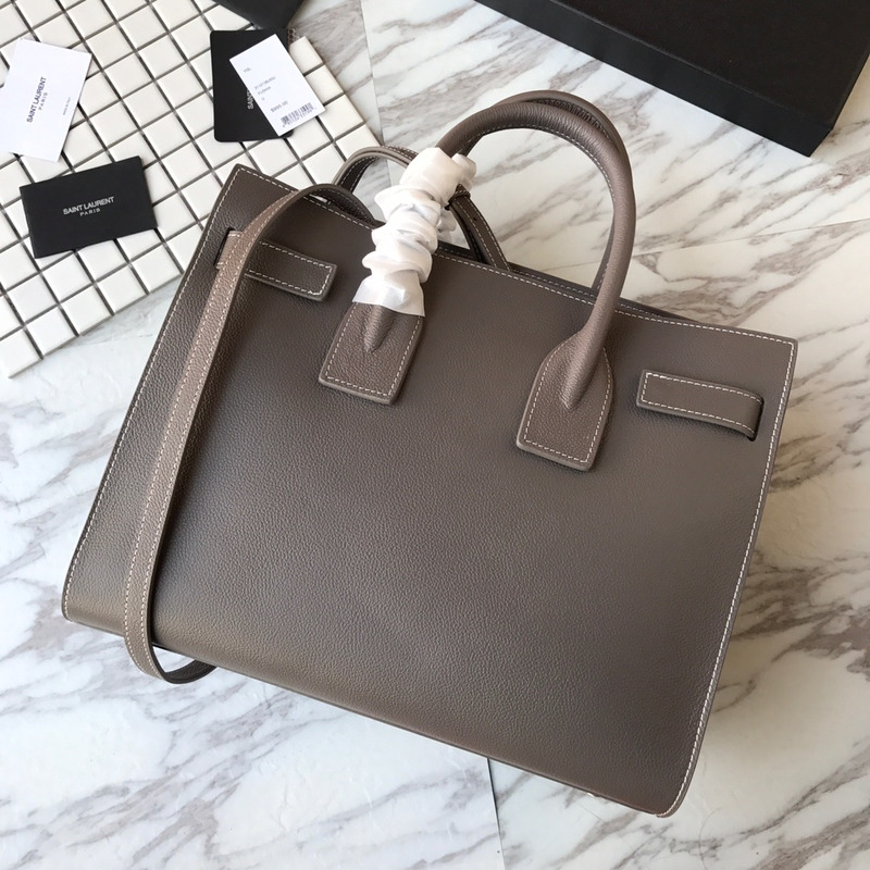 Saint Laurent new Sac de jour diamond pattern white line organ bag series handbag gray