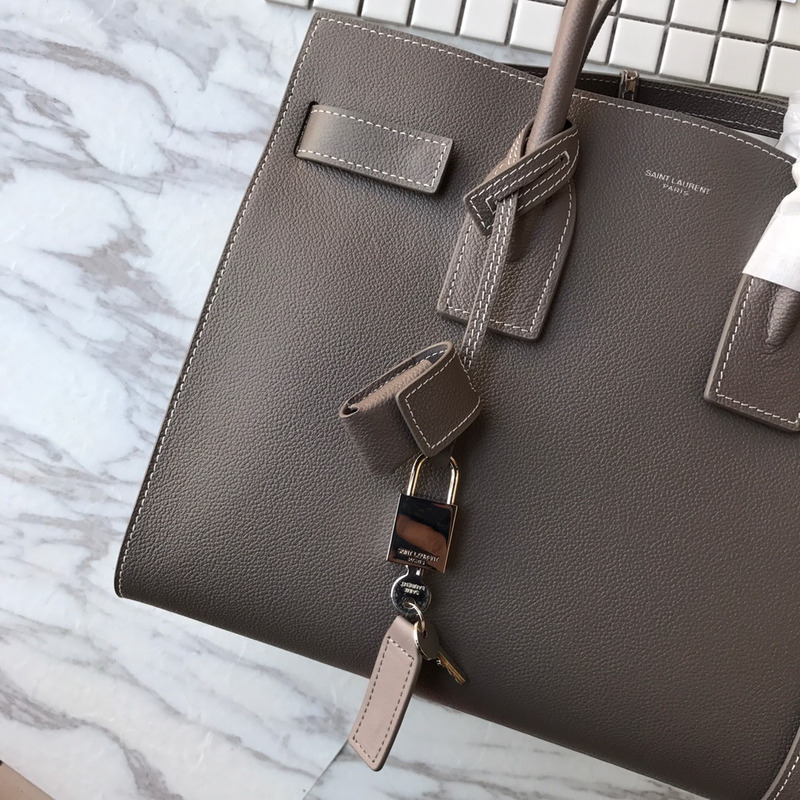 Saint Laurent new Sac de jour diamond pattern white line organ bag series handbag gray