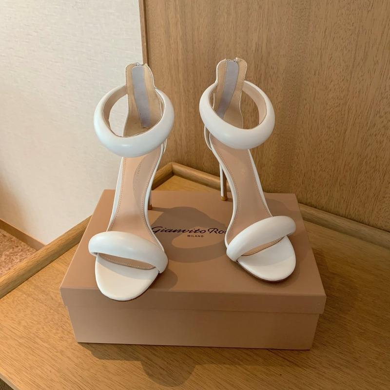Gianvit Rossi Bijoux 105mm Leather High Heel Sandals White