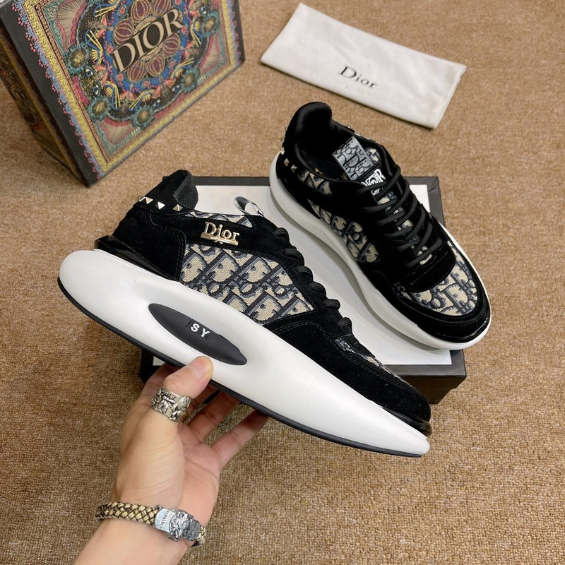 D*or breathable canvas daddy shoes leather printing mesh shoes
