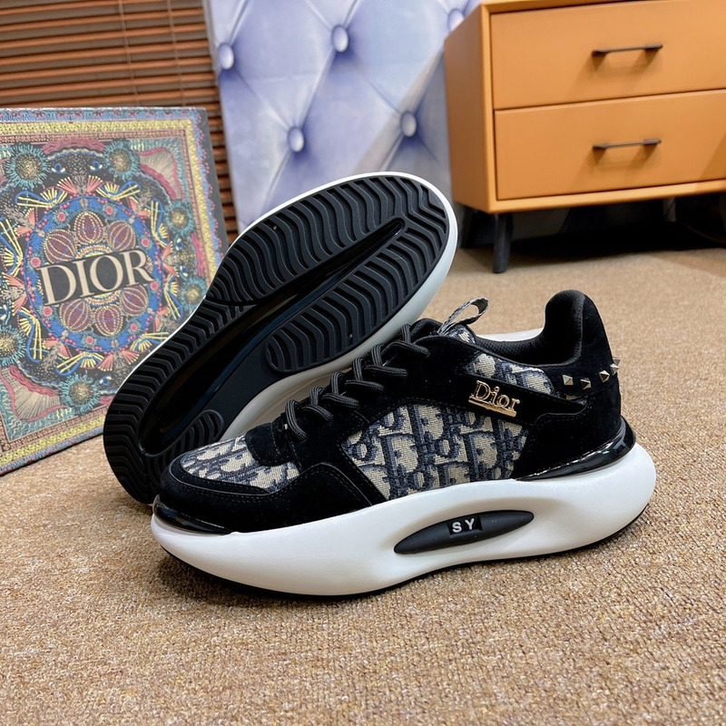 D*or breathable canvas daddy shoes leather printing mesh shoes