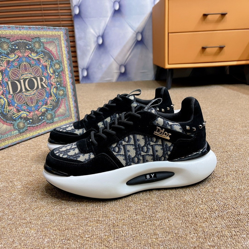 D*or breathable canvas daddy shoes leather printing mesh shoes