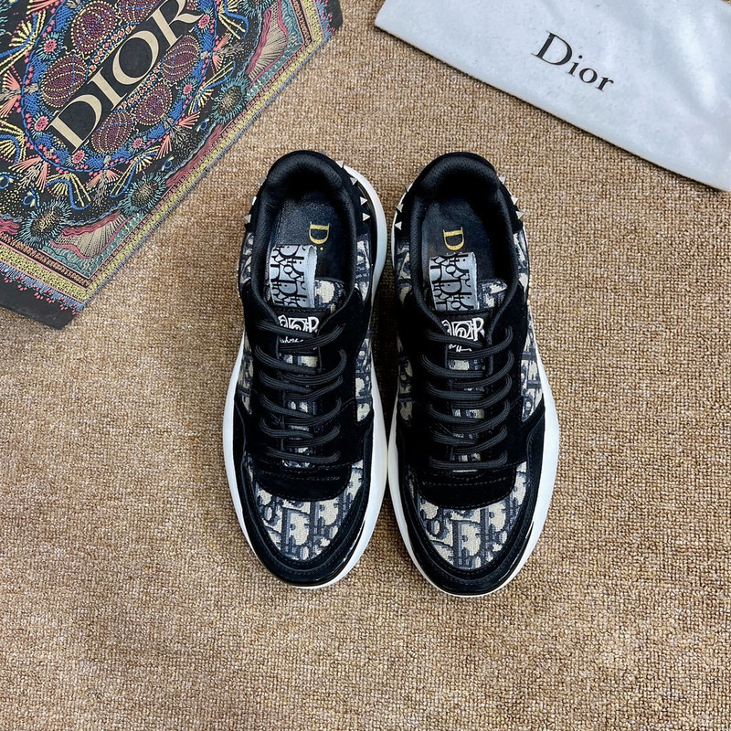 D*or breathable canvas daddy shoes leather printing mesh shoes