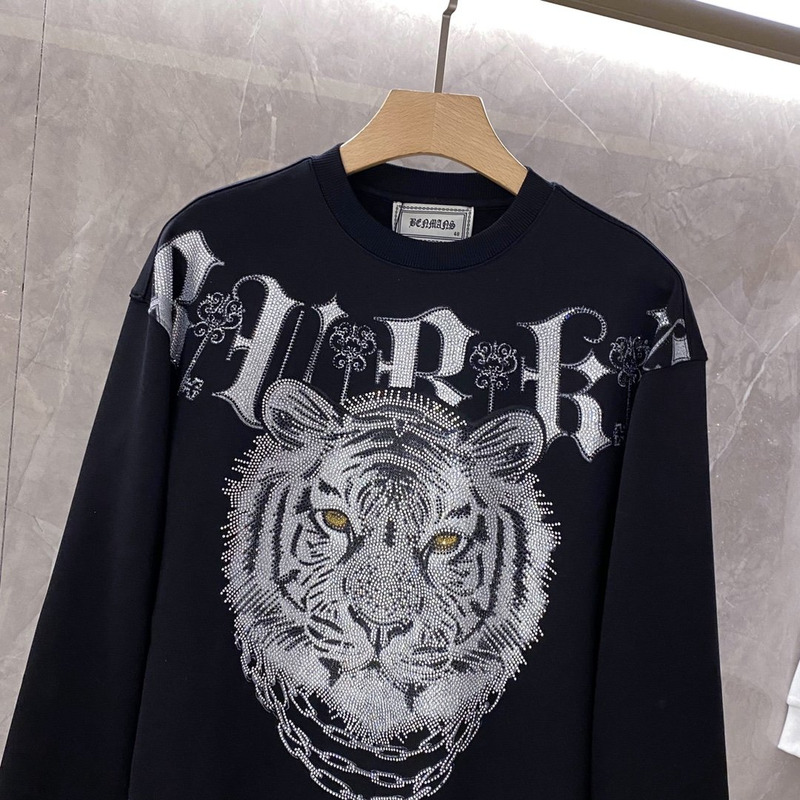 Edition Tiger Hotfix Rhinestone Sweatshirt Black