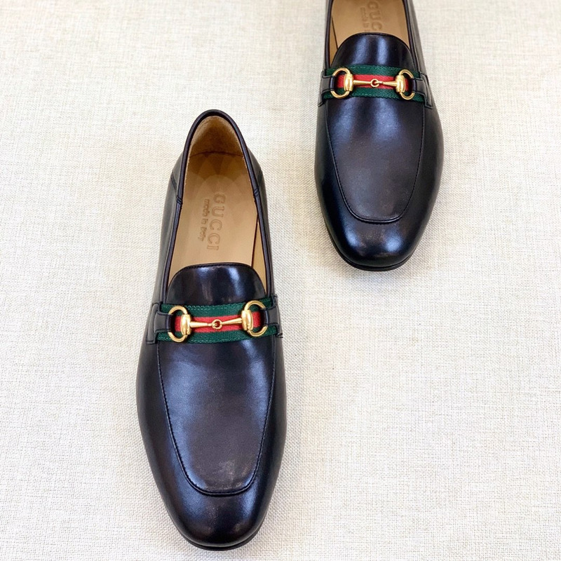 G*u*i leather horsebit loafers