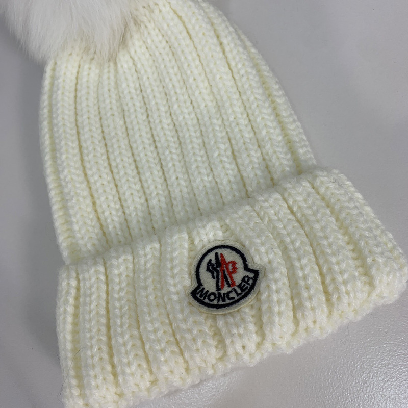 Moncler Kids Wool Hat White