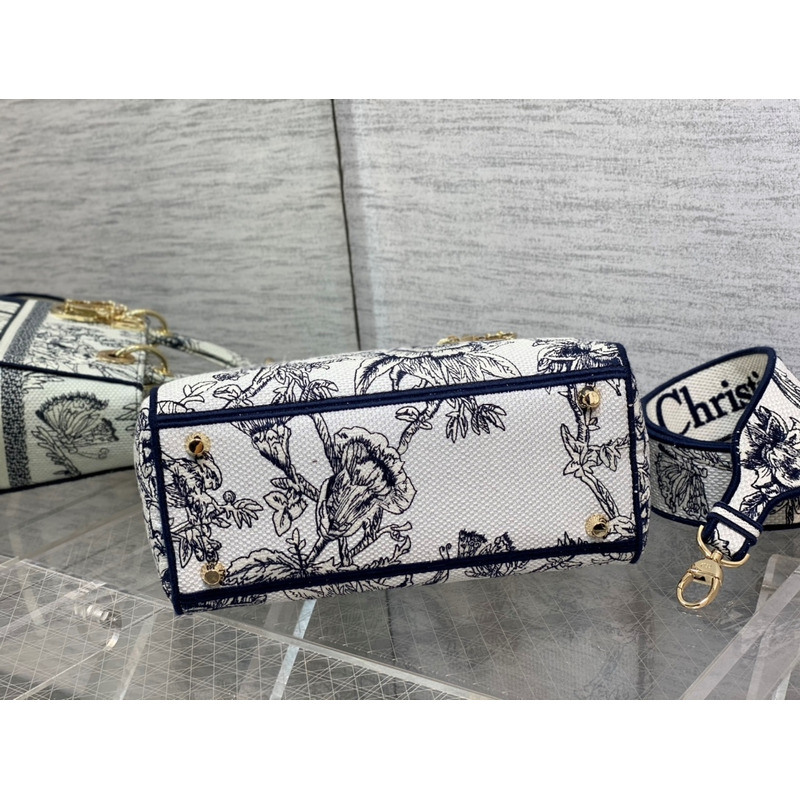 D*or medium lady d-lite bag cream zodiac jouy print embroidery