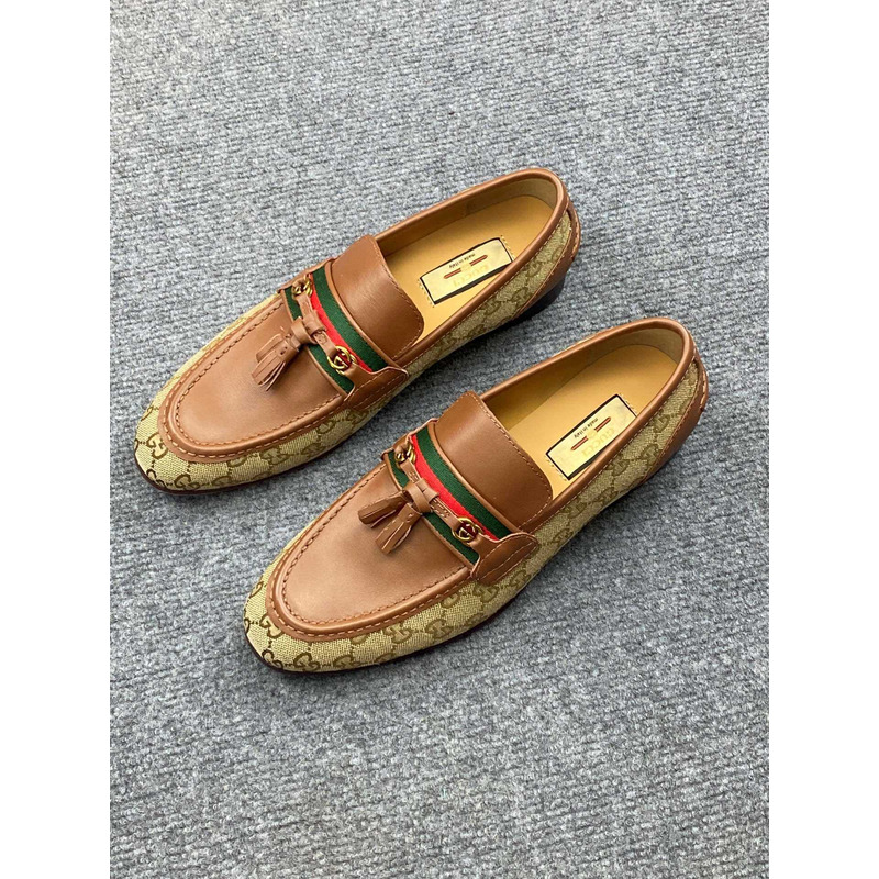 G*u*i horsebit leather loafers in brown