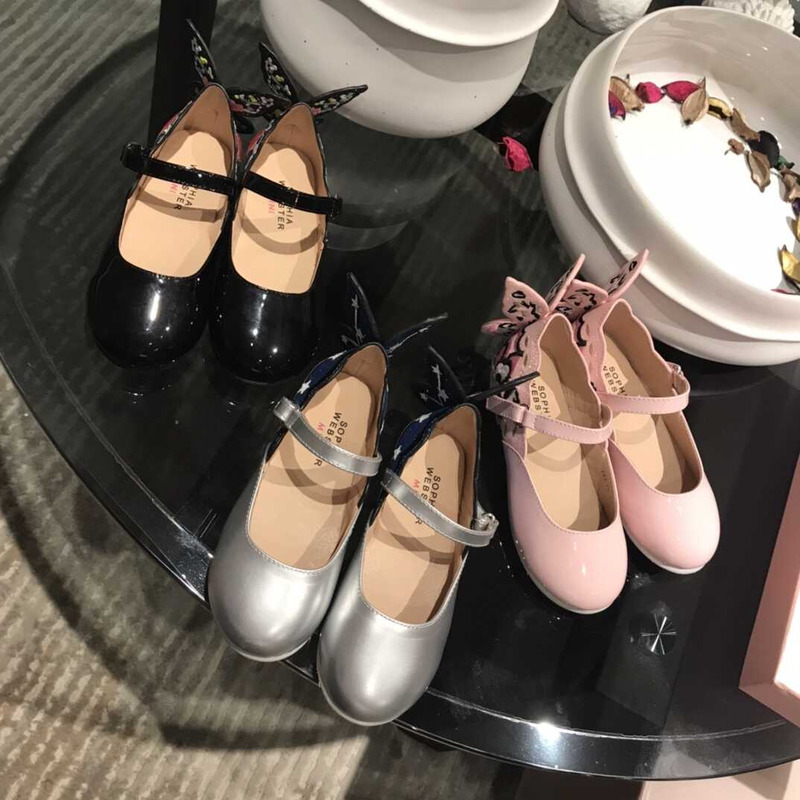 Sophia Webster Kids Leather Flat Shoes Pink