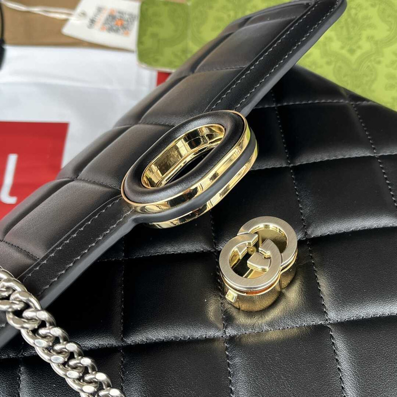 G*u*i deco mini quilted-leather cross-body bag black