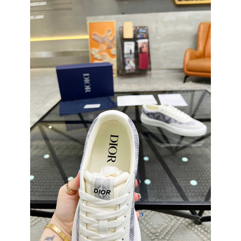 D*or b101 sneaker cd diamond canvas smooth calfskin nubuck gray
