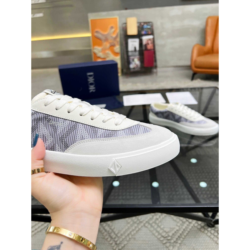 D*or b101 sneaker cd diamond canvas smooth calfskin nubuck gray