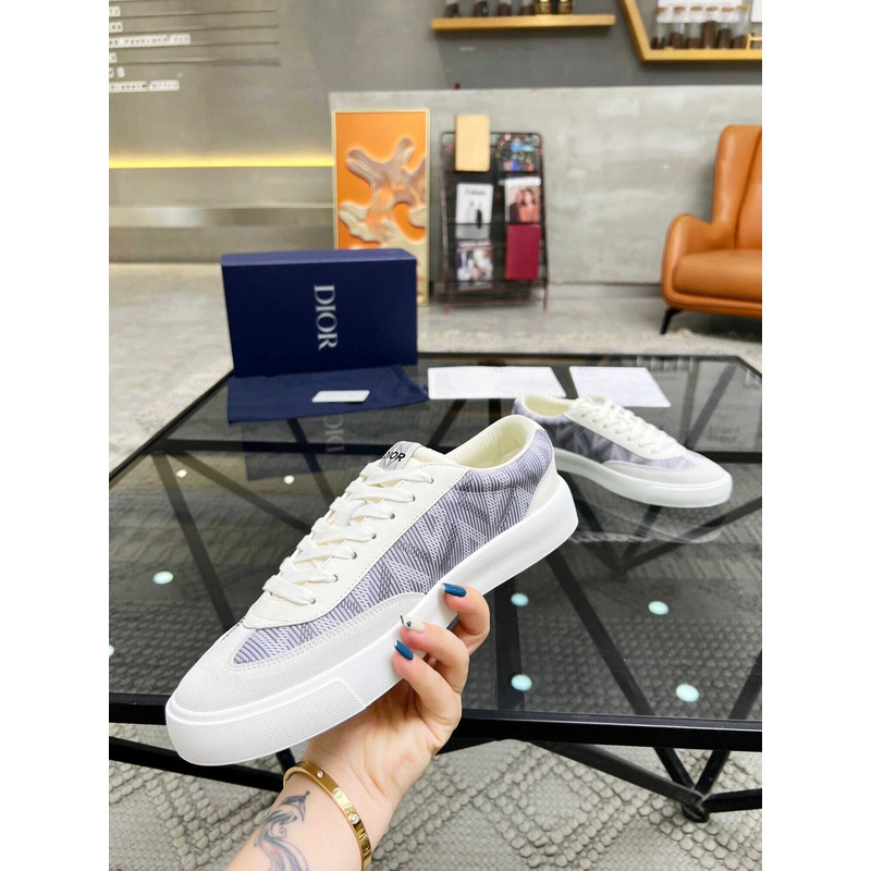 D*or b101 sneaker cd diamond canvas smooth calfskin nubuck gray