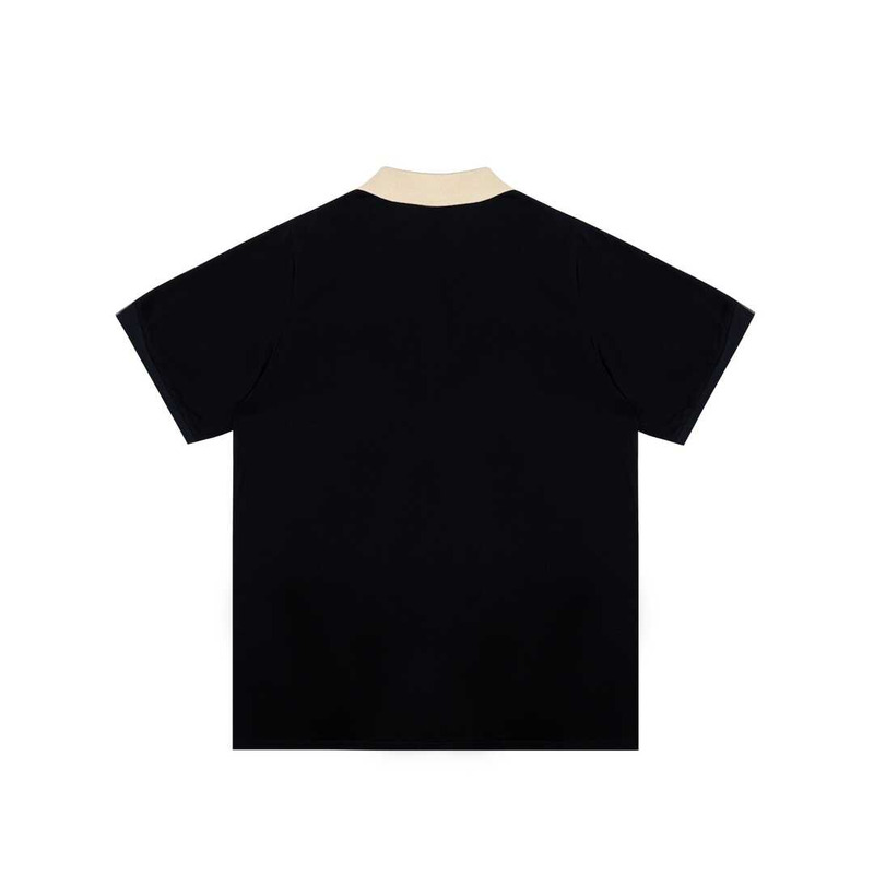 G*u*i men stretch cotton piquet polo shirt black