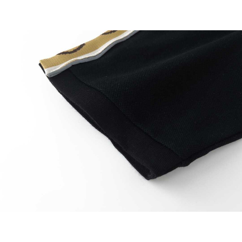 G*u*i men stretch cotton piquet polo shirt black