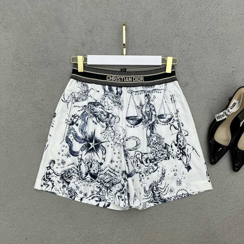 D*or printed shorts white