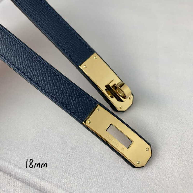 H**mes mini kelly double tour bracelet dark blue and gold hardware