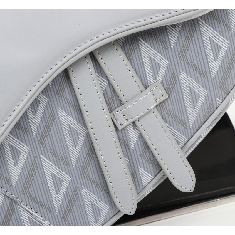 D*or essentials  saddle bag D*or gray cd diamond canvas and smooth calfskin