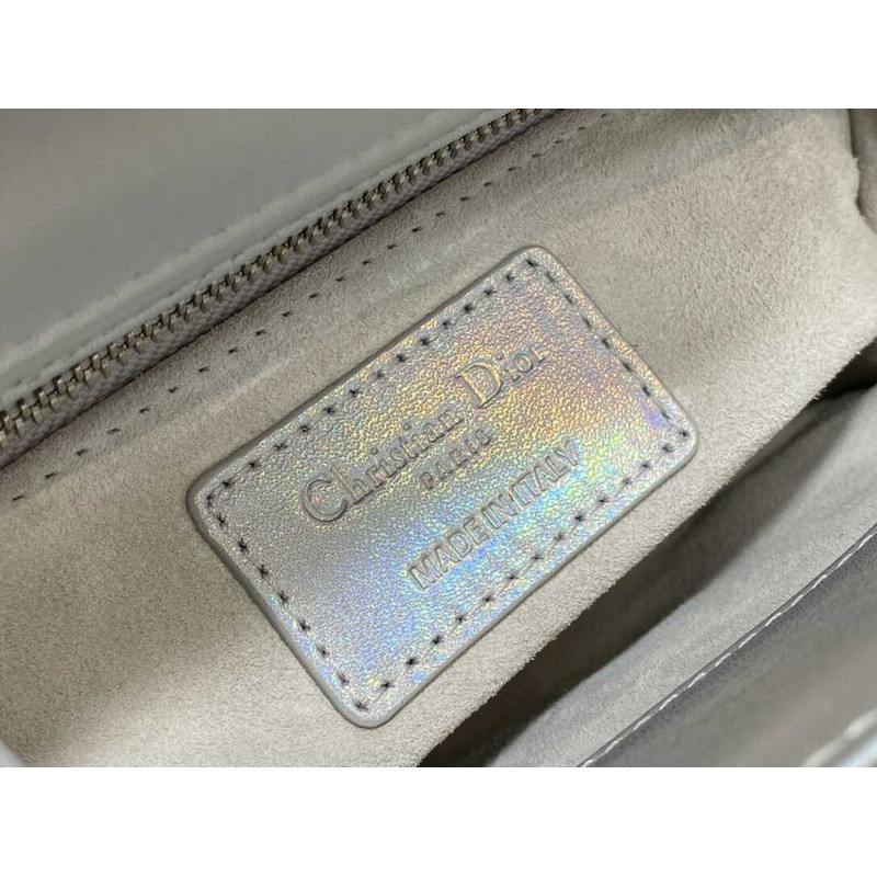 D*or mini lady D*or bag lambskin opaline gray
