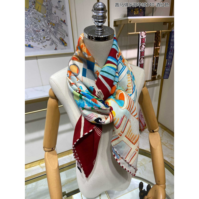 H**mes costume de fete square scarf red blue and white