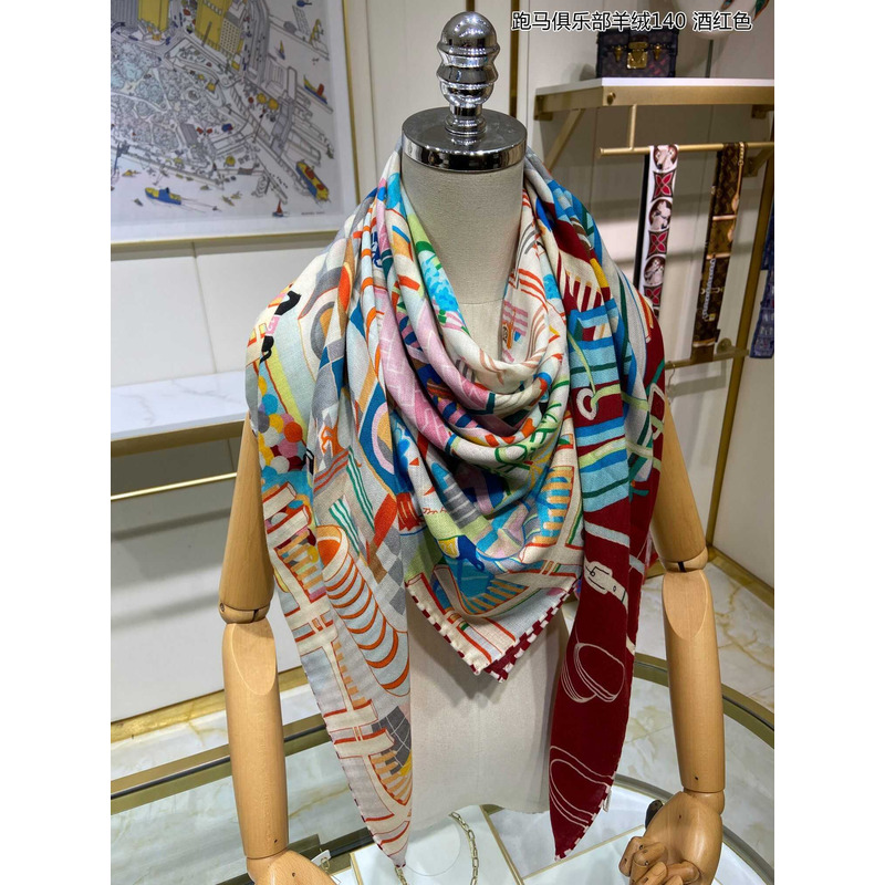 H**mes costume de fete square scarf red blue and white