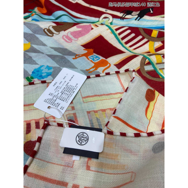 H**mes costume de fete square scarf red blue and white