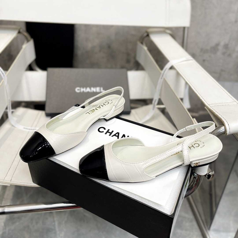 Ch*el lace up shoes lambskin and faille black and white