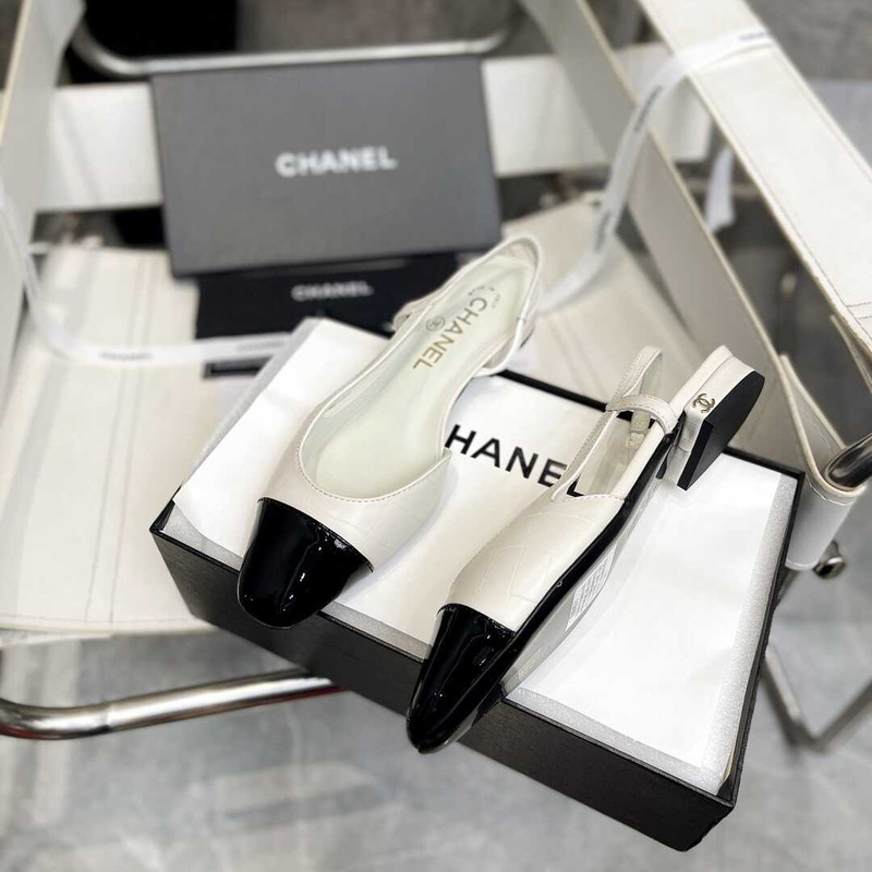 Ch*el lace up shoes lambskin and faille black and white