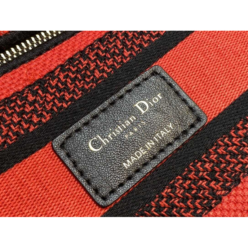 D*or  medium lady d-lite bag embroidery red multicolor